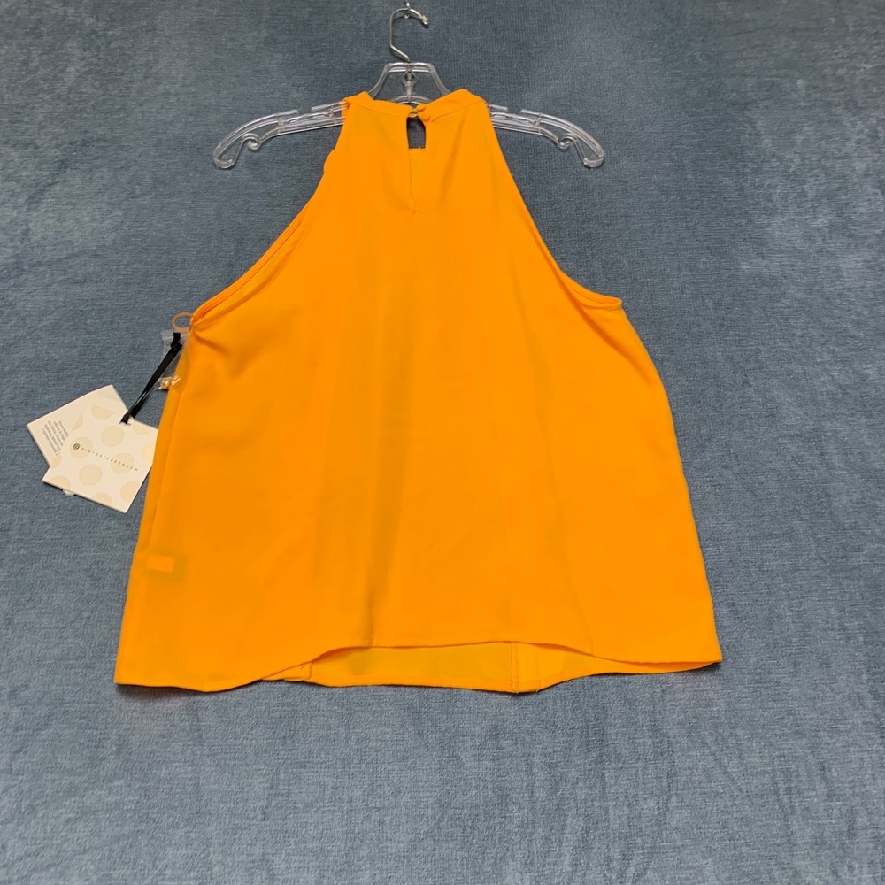Victoria Beckham For Target Blouse Top Womens M Marigold High Neck Scallop Trim - Picture 11 of 15